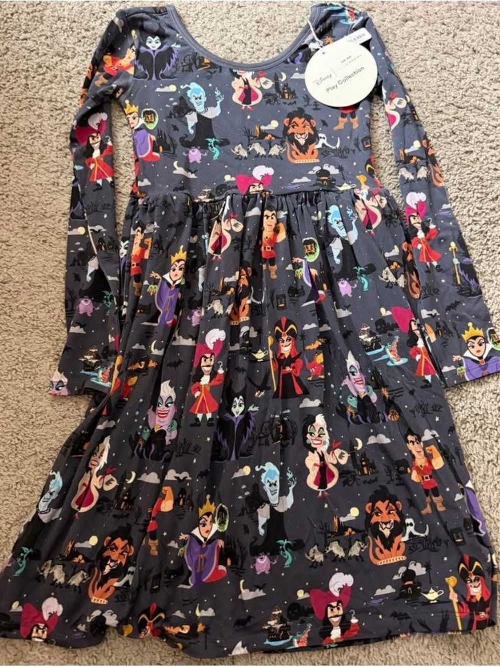 LAST CHANCE* Little Sleepies Disney Villains Long Sleeve Dress size 8
